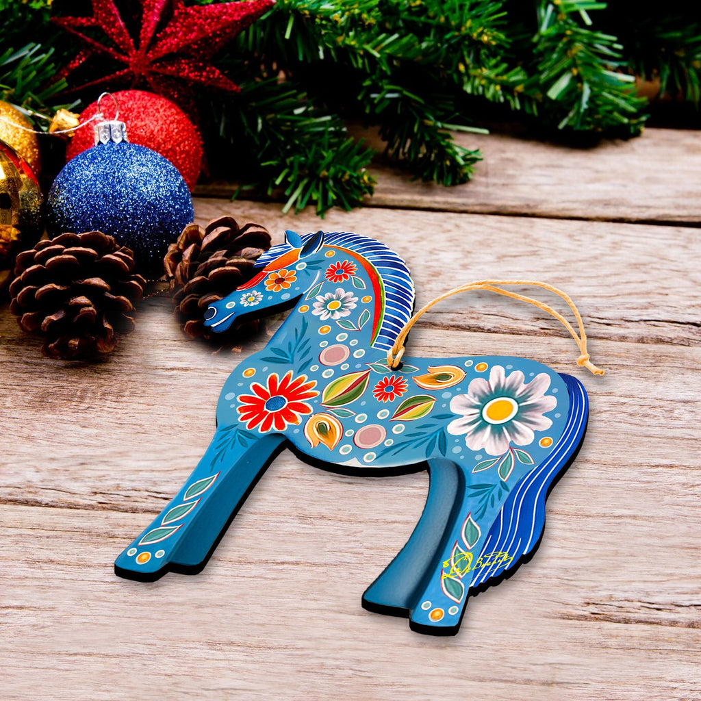 Danish Horse Decorative Wooden Ornaments by G. Debrekht - Love Family Decor - 8688311-3