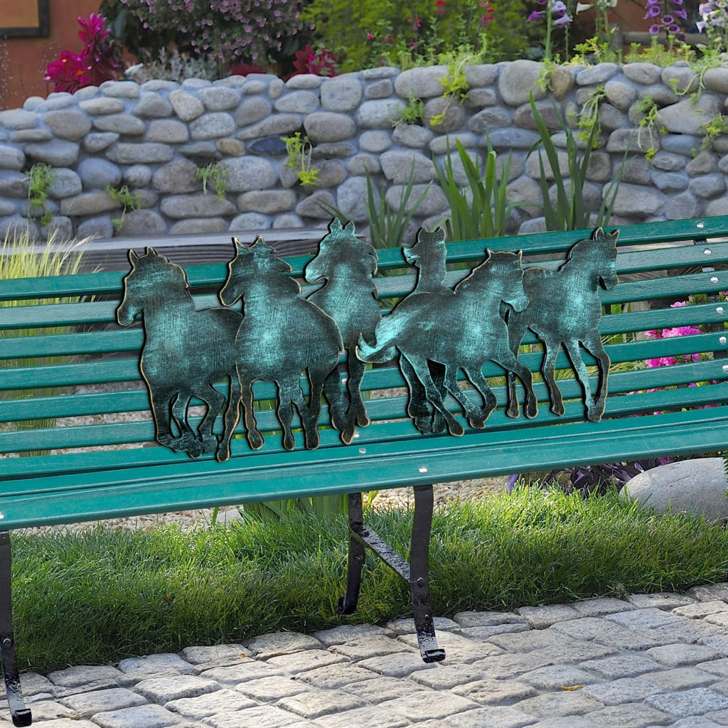 Horse Ride Rustic Wooden Decor for the Bench - G. DeBrekht - Nature Wildlife Decor  - G99157-1