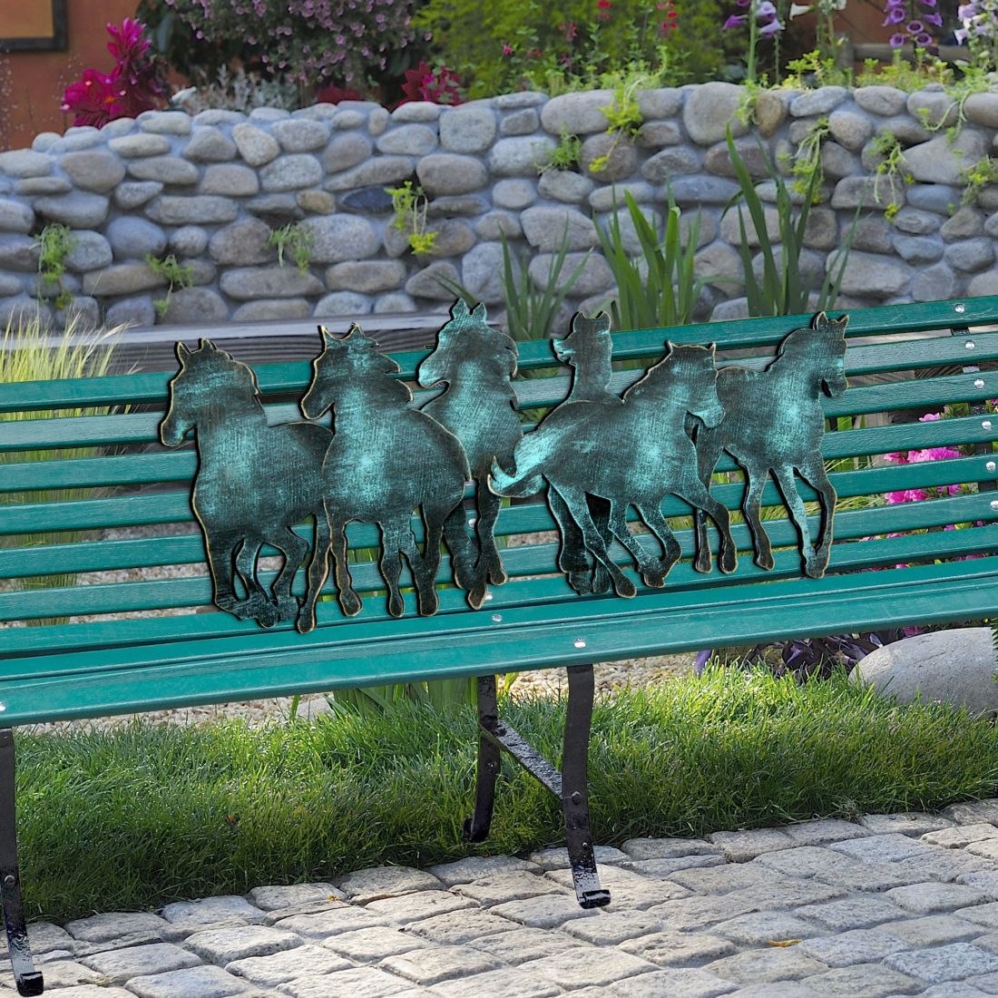 Horse Ride Rustic Wooden Decor for the Bench - G. DeBrekht - Nature Wildlife Decor  - G99157-1