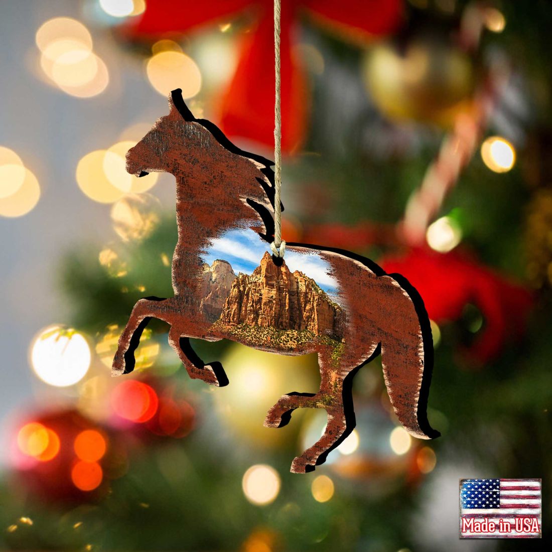 Horse Wooden Ornaments by Nature Wonders - Wildlife Holiday Decor - 81981582-2