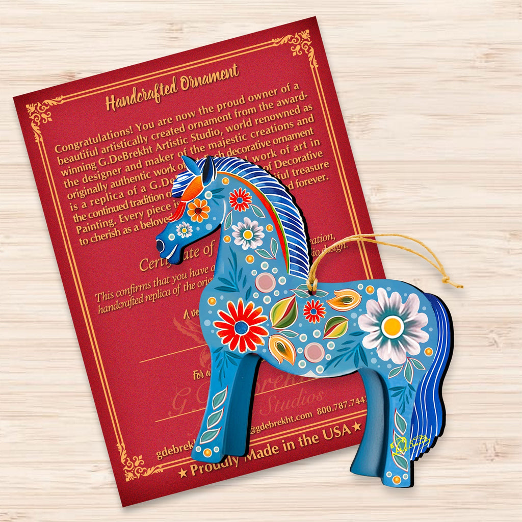 Danish Horse Decorative Wooden Ornaments by G. Debrekht - Love Family Decor - 8688311-4
