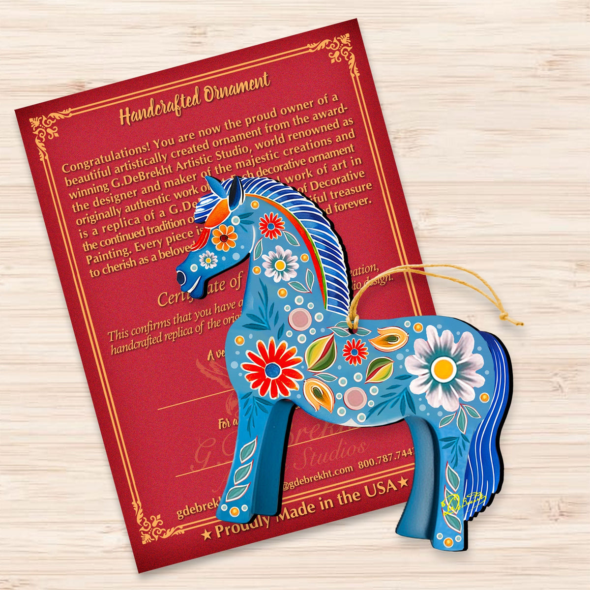 Danish Horse Decorative Wooden Ornaments by G. Debrekht - Love Family Decor - 8688311-4