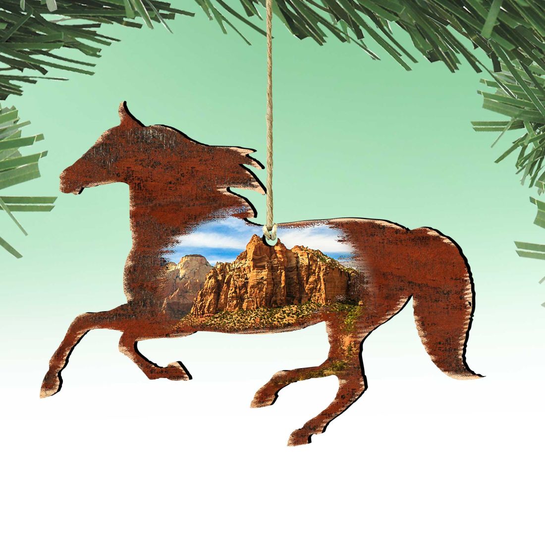 Horse Wooden Ornaments by Nature Wonders - Wildlife Holiday Decor - 81981582-0