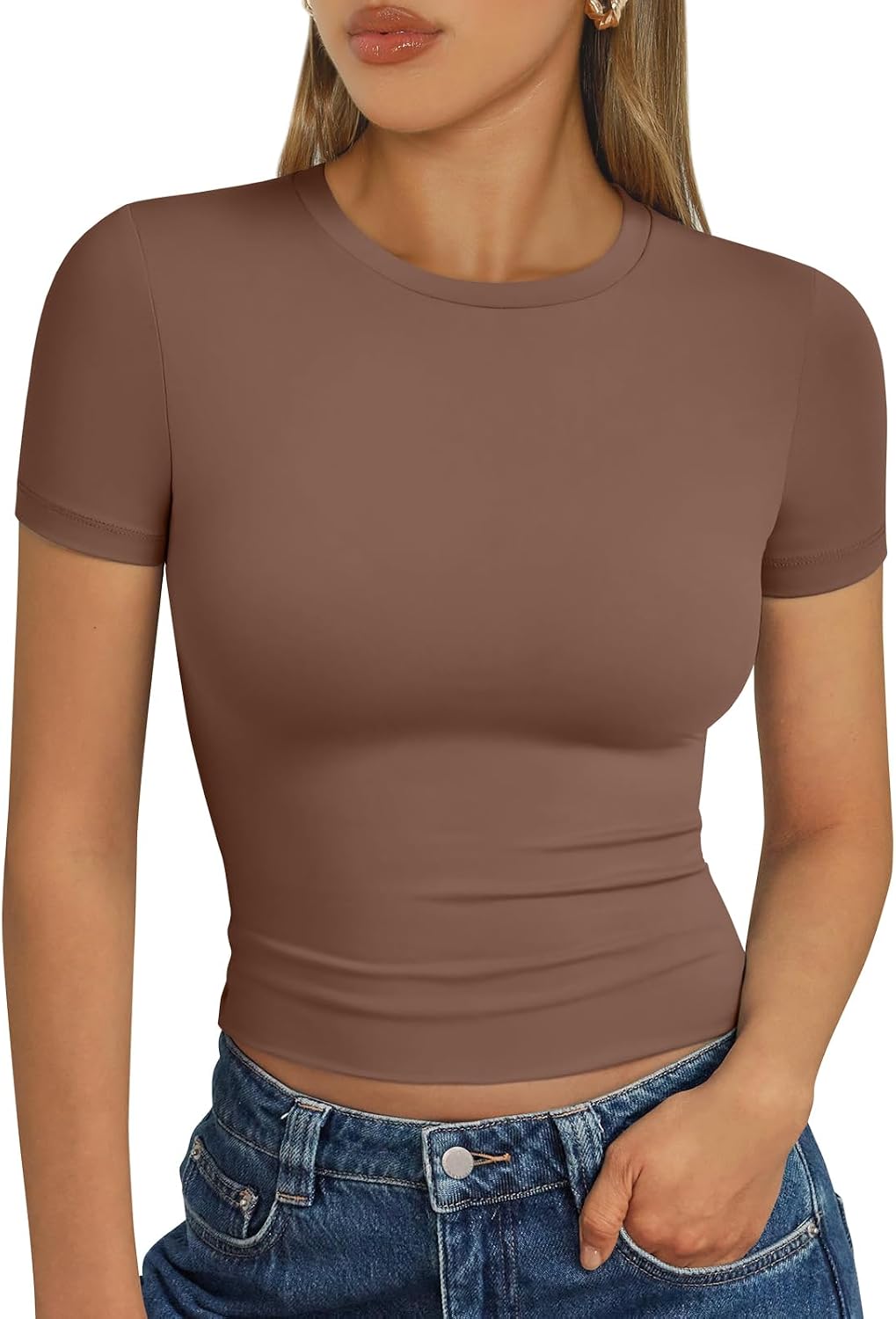 Trendy Queen Womens Short Sleeve T Shirt Basic Summer Top