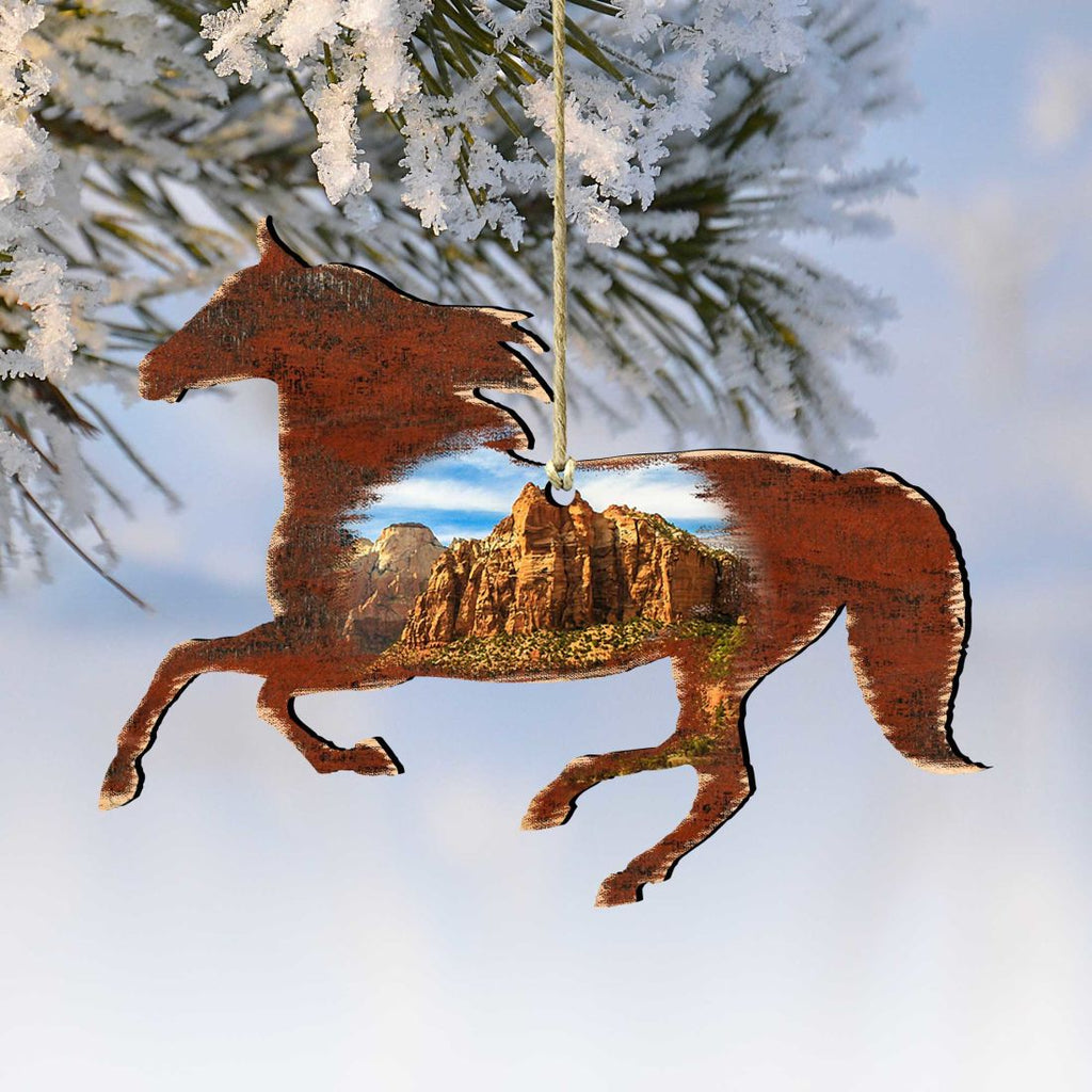 Horse Wooden Ornaments by Nature Wonders - Wildlife Holiday Decor - 81981582-1