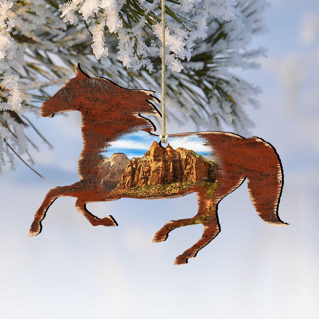 Horse Wooden Ornaments by Nature Wonders - Wildlife Holiday Decor - 81981582-1