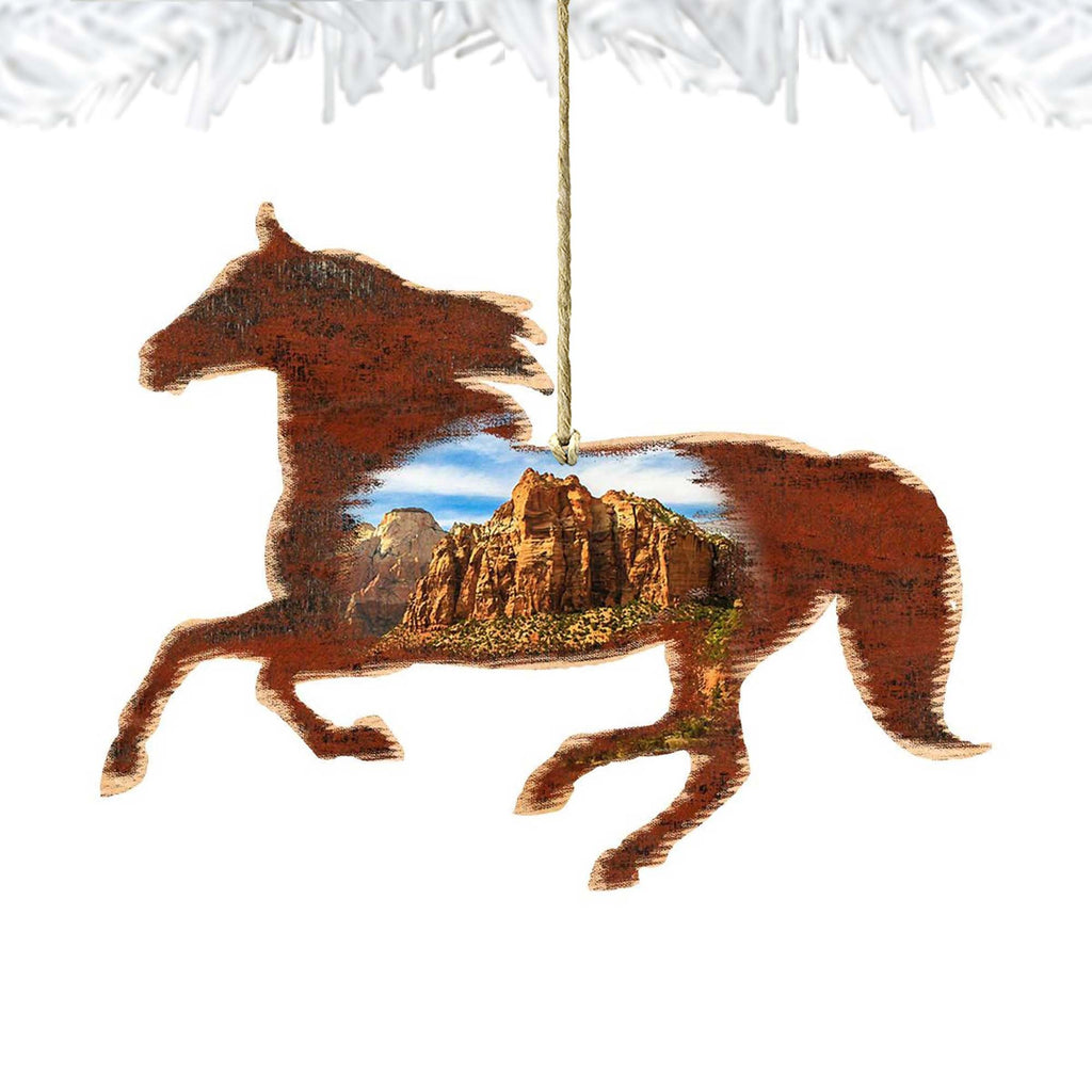 Horse Wooden Ornaments by Nature Wonders - Wildlife Holiday Decor - 81981582-4