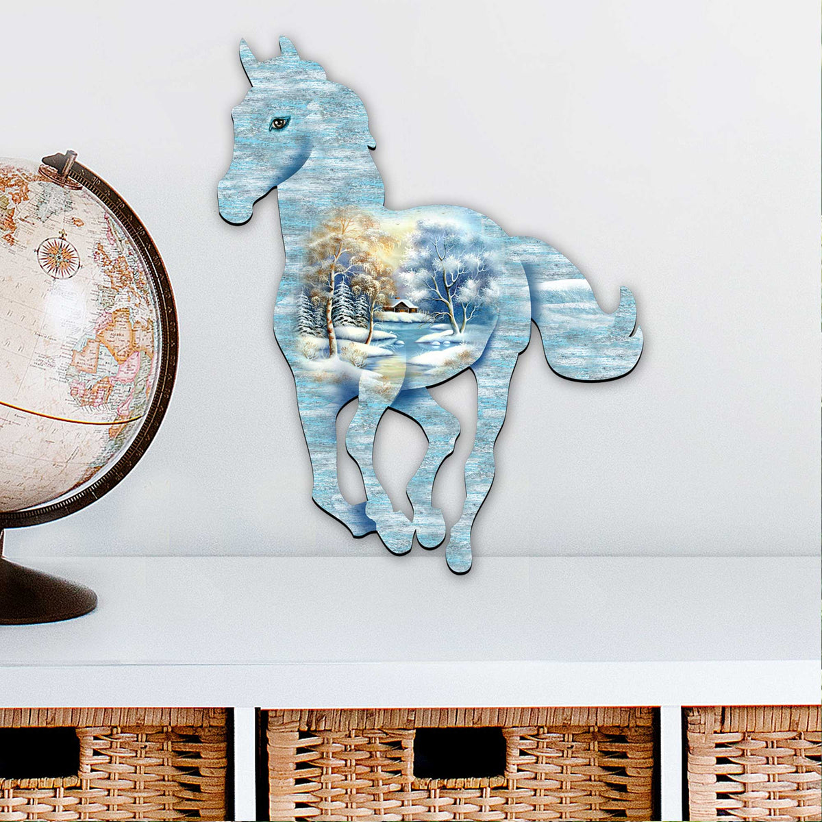Running Horse Vintage Wildlife Door Decor - G. DeBrekht - Wildlife Holiday Decor - 8198155H-3