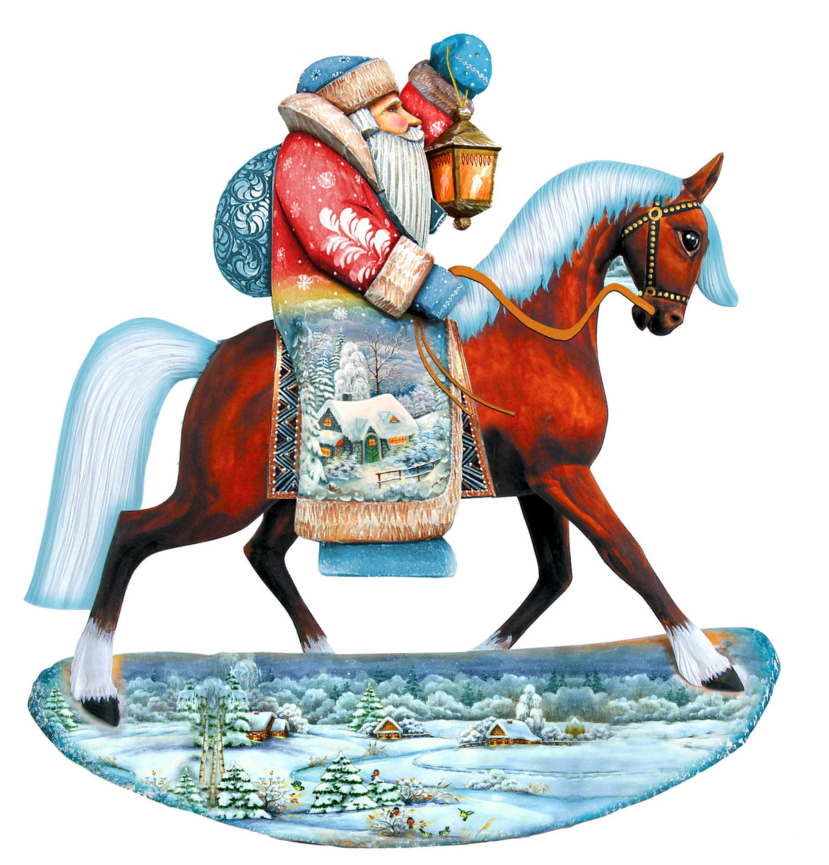 Horsey Santa Christmas Christmas Door Decor by G. DeBrekht - Christmas Santa Snowman Decor - 8151121H-4