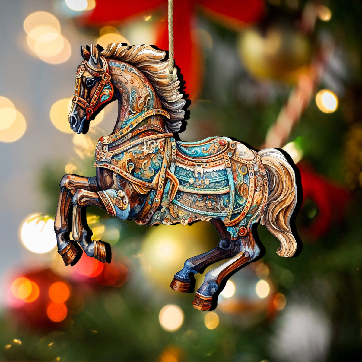 Carousel Horse Wooden Ornaments by G. Debrekht - Christmas Decor - 8100193-1-4