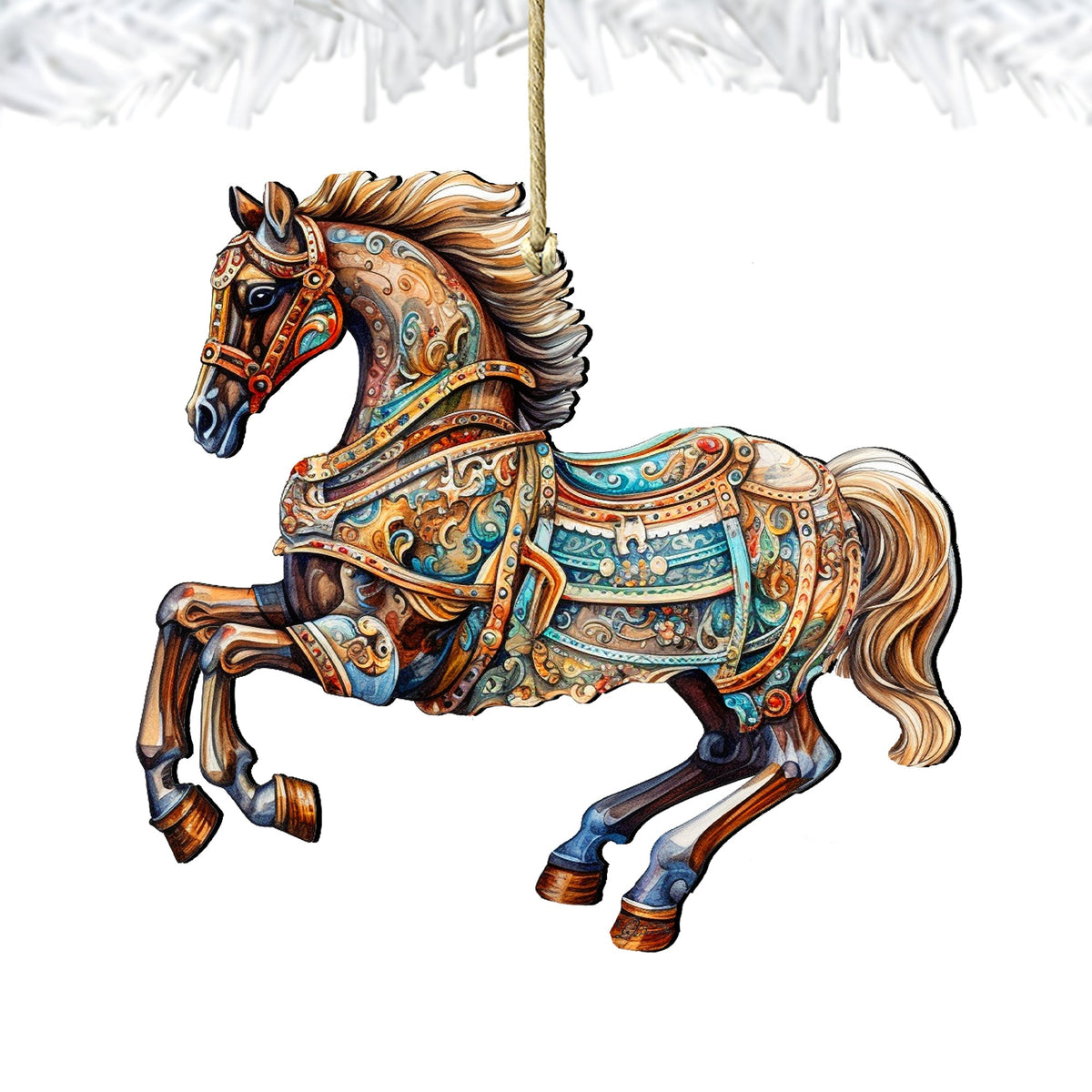 Carousel Horse Wooden Ornaments by G. Debrekht - Christmas Decor - 8100193-1-3