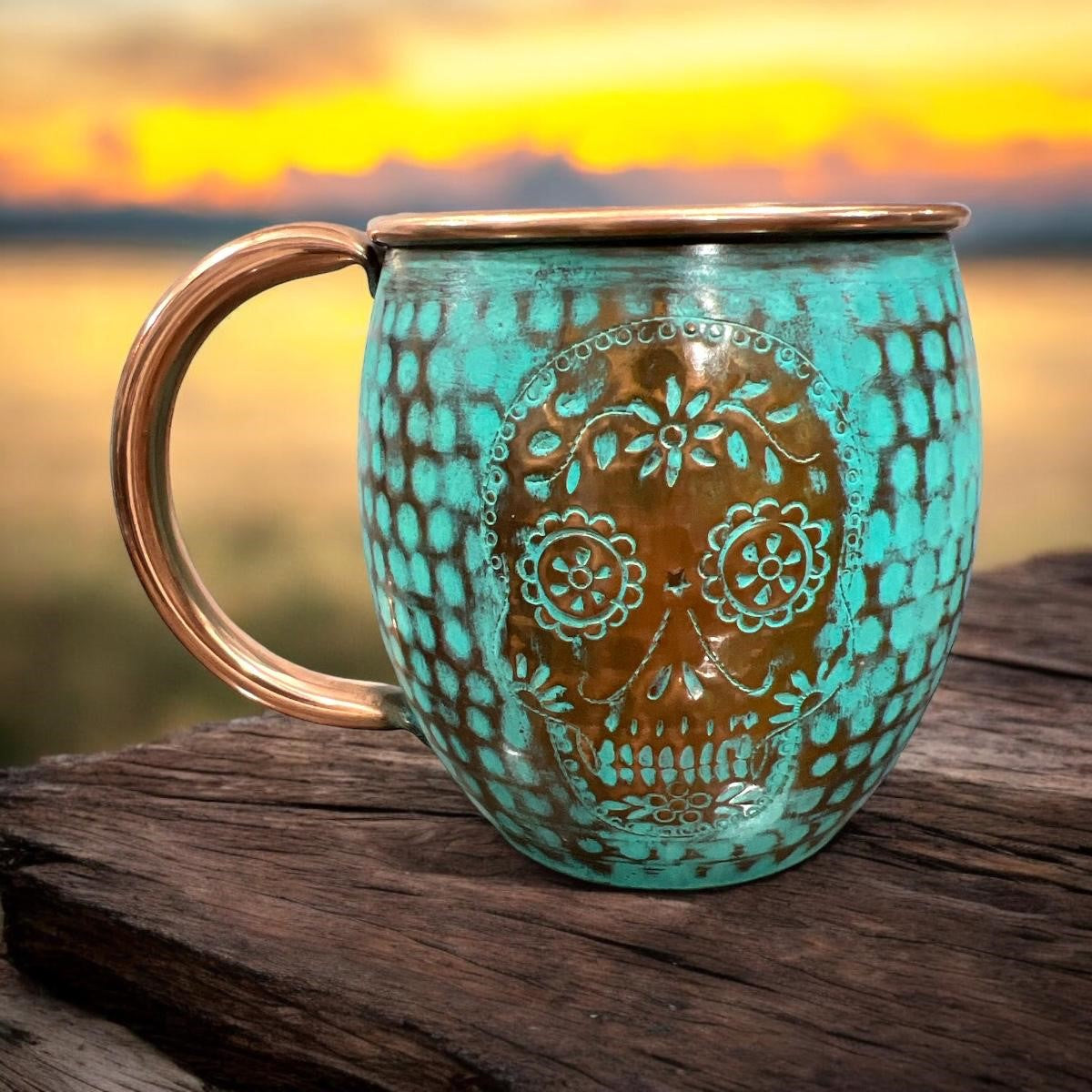 Set of Two Copper Barrel Mugs